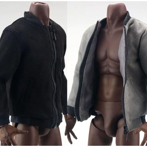 1/6 Boy Jacket Male Man Fashion Clothes Fleece Jacket Accessory Soldiers Trend Cardigan Coat with Zipper for 12'' M34 Body