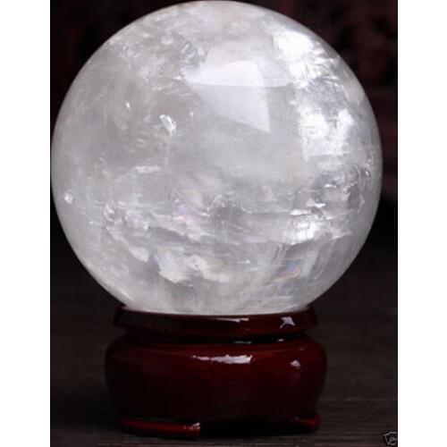 Healing Sphere magic decoration Fine gift 60-100mm Stand Natural White gem Calcite Quartz Crystal Sphere Ball Healing Gem stone