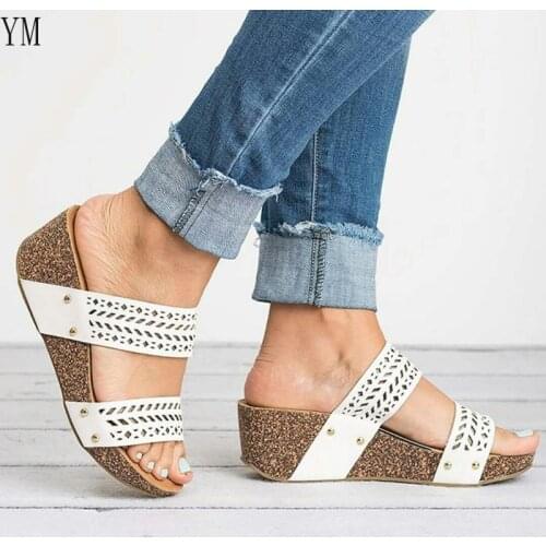 Summer Hollow Out Women Sandals Wedge Gladiator Sandals Women Open Toe Shoes Party Shoes 35-43 Sandals for Women 2021