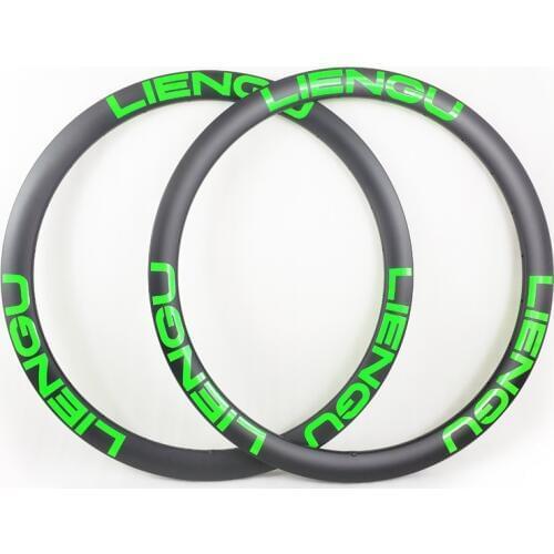 LIENGU 380g 700C 42mm asymmetric road disc brake tubeless carbon bicycle rim cyclocross road bike carbon rims