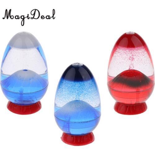 MagiDeal 1Pc Egg Volcano Eruption Liquid Hourglass Sand Timer for Bedroom Kitchen Home Decor Novelty Birthday Gift 3Colors