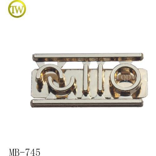 MB745 Customized gold letter logo design separate letters tag for bags/clothing leather tag