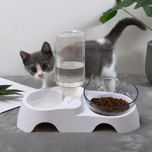 Non-slip Cat Bowls Double Pet Bowls With Raised Stand Pet Food and Water Bowls For Cats Dogs Feeders Pet Products Cat Bowl
