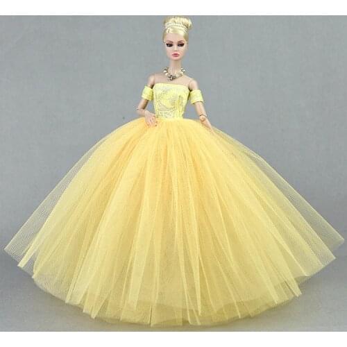 New Doll dresses yellow clothes wedding dress for fr Xinyi ST BB 1:6 dolls BBA1
