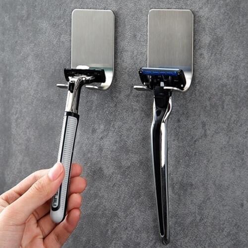 Razor Storage Men Shaving Shaver Razor Stand Shelf Shaving Rack Razor Holder Bathroom Hook Organizer 304 stainless Steel 1PC