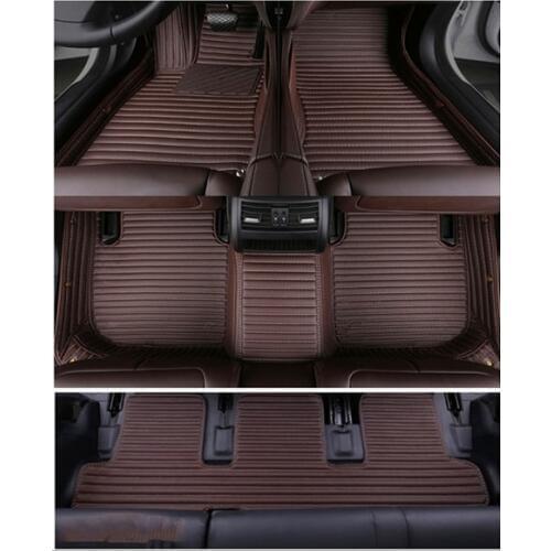 Custom full set car floor mats + one trunk mat for Toyota Land Cruiser 200 7 seats 2019-2007 waterproof carpets for LC200 2017