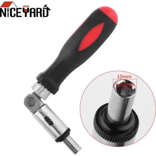 NICEYARD 180 Degree Adjustable Ratchet Screwdriver 1/4 Inch Hex Wrench Screwdriver Socket Positive And Negative Direction