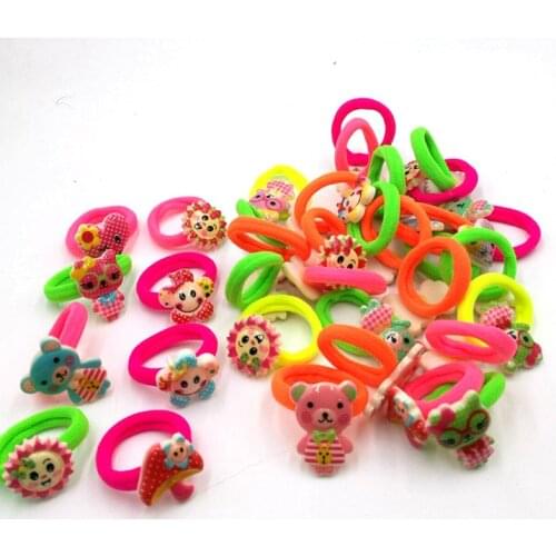 6PCS/lot peppa hair ties rubber band cartoon hair gum scrunchy silicone hair clip hairpin hair accessories for girl kid hairband