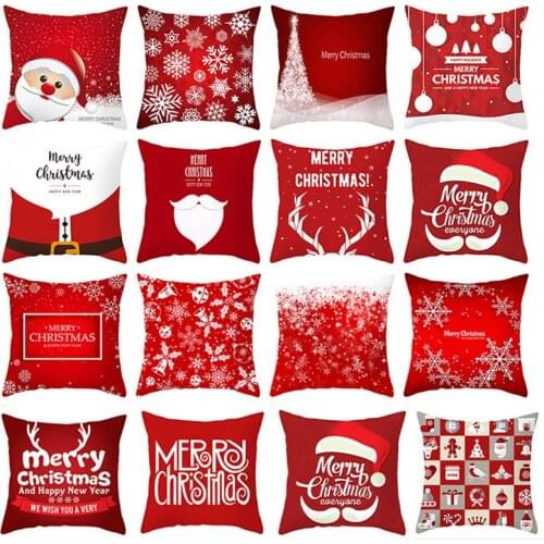 Merry Christmas Cushion Cover Santa Claus Elk Pillow Case Christmas Decoration for Home Christmas Ornament New Year Xmas Gifts