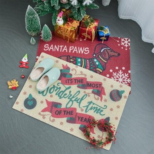 Christmas Mats Non-Slip Cartoon Mat Home Mat Door Silk Circle Bedroom Kitchen Pedal Mat Decoration Entrance Door Mats