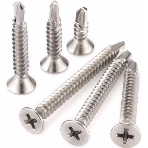 200pcs M4.2 M4.8 13/16/-50mm Roofing ScrewsTapping Screw Self Drilling Sheet Metal Hex Washer Head Screws Stainless Steel Choose