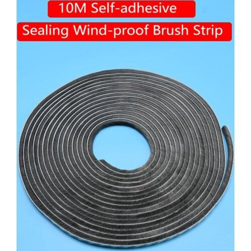 10M Window Brush Seal Strip Self Adhesive Weather Stripping Door Sweep Sound Insulation Dustproof Window Strip Gasket Seal Tape