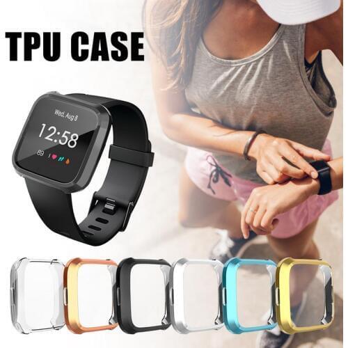 Smart Watch Strap Protective Cover for Fitbit Versa Lite Silicone Protective Case Electroplated Protective Cover TPU Case