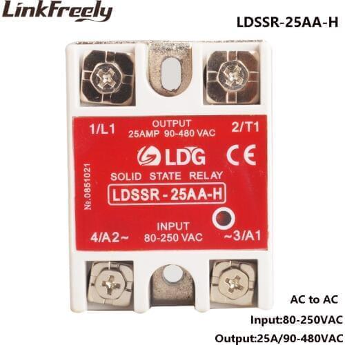 SSR-25AA-H AC-AC 10pcs 25A 220V Relay Solid State Input 80-250VAC Output90-480VAC Programmable Relay Module Switch Board Factory
