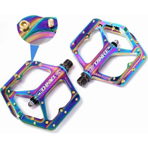 TANKE MTB Road Bike Pedals Platform Anti-slip Big Foot Mountain Bike Pedals Oil Slick Aluminum Folding Bike Pedals Bicycle Parts