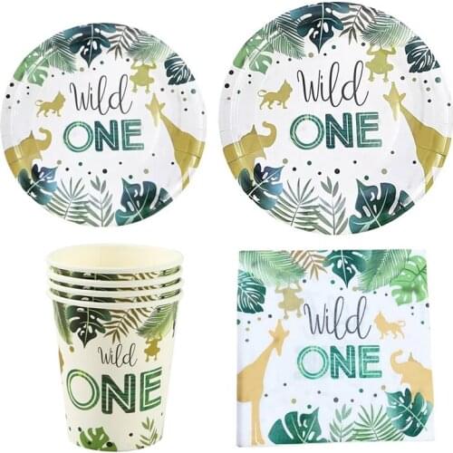 Wild One Birthday Party Decorations Kids Jungle Safari Animal Birthday Decoration First 1st Birthday Safari Jungle Party Decor