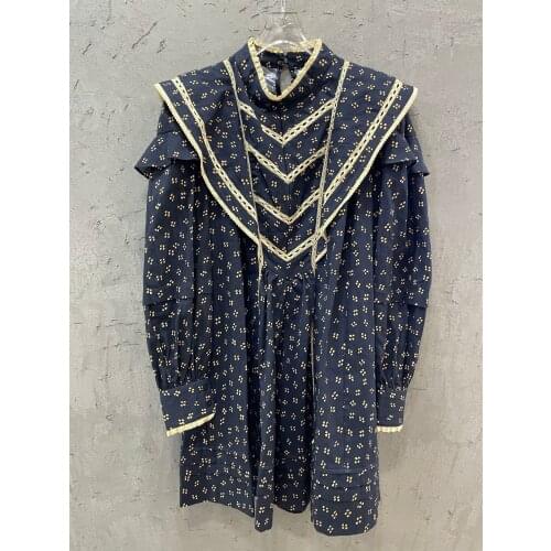 Spring High 2021SS Quality New Women Embroidery Long Sleeve Luxury Dresses Tutu