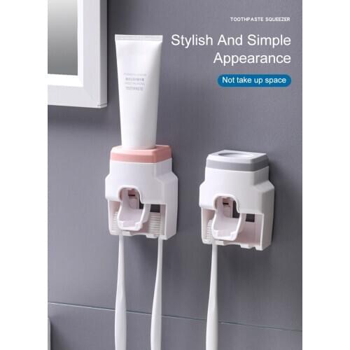 1Pcs Toothpaste Squeezing In Bathroom Automatic Wall Hanging Paste Creative Wall Suction Lazy Children Cartoon Rack