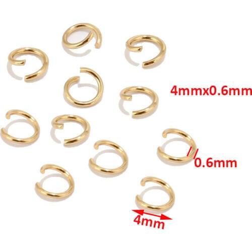 100pcs Golden 304 Stainless Steel Jump Rings for Jewelry Making Bracelet DIY Accessories Component Open Repair