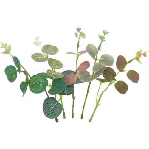 12 pcs Per Lot Faux Leaves Artificial Money Leaf Eucalyptus Accessories for Diy Wedding Parties Table Decoration