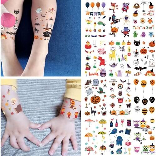 2Pcs 7.5*12cm Temporary Cute Children Tattoo Sticker Designs EC Cartoon Fox Flamingo Animal Body Art Tattoos