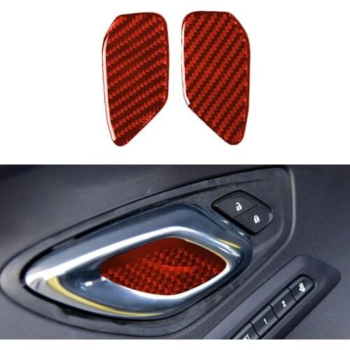 2pcs Car Door Handle Cover Decoration Switch Protection Sticker Shell Durable For Chevrolet Camaro 2017-2021 Auto Accessories