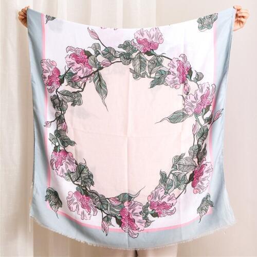 2019 Fashion Flower Print Fringe Scarves Shawl Beautiful Cotton Floral Pattern Muslim Muffler Hijab Wrap 10pcs/LOT Wholesale