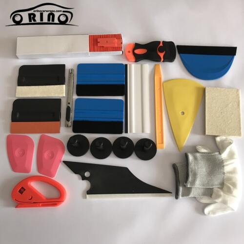21PCS Vehicle Glass Protective Film Car Window Wrapping Tint Vinyl Installing Tool Squeegee Scraper Magnet Holder Film Cutter