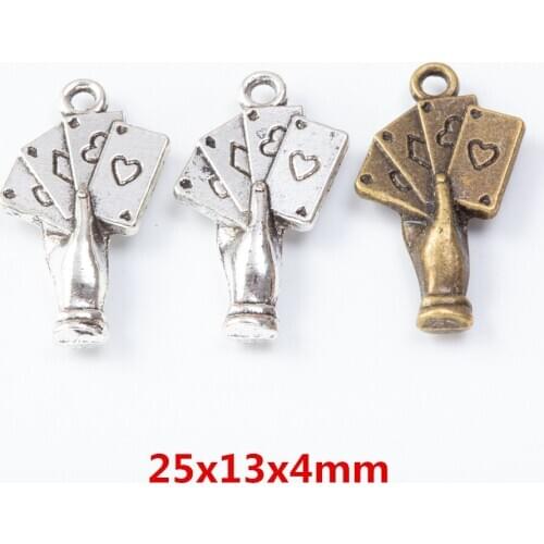 30 pieces of retro metal zinc alloy Hand pendant for DIY handmade jewelry necklace making 7562