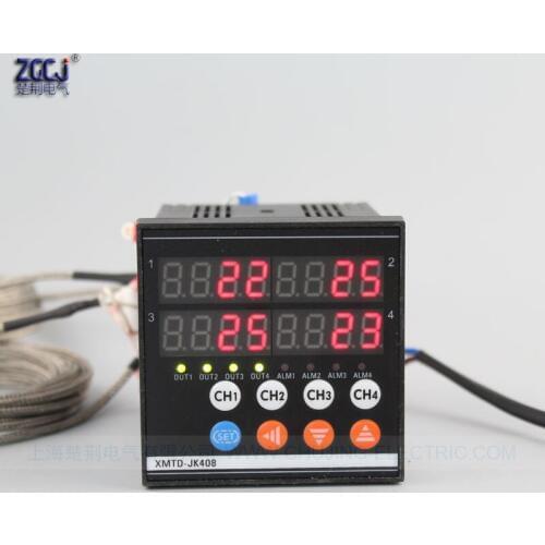 4 ways temperature controller 72*72*110mm measure multi points 4 channels digital thermostat can connect with 4 sensors