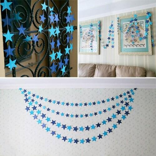 4M Star Shape Pull Flowers Colorful Bunting Home Wedding Party Banner Hanging Paper Garland Shower Room Door Decor 5zSH283