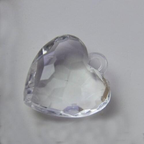 40pcs/Lot Heart Shape Acrylic 30mm Beads Clear Color Prism Pendant Sun Catcher Wedding Decorations Chandelier