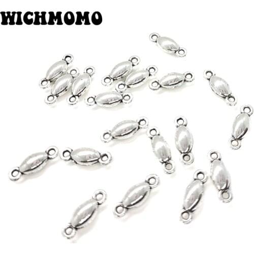 40pieces Zinc Alloy Fluted Flower Two Holes Oval Charms Connectors Linkers for DIY Jewelry Earring Necklace Accessories