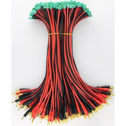 50pcs/100pcs MPX Plug Connector Charging Cable Wire 14awg 30cm MPX Female to 4mm Banana Plug for FPV RC