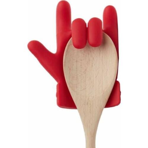 Palm Shaped Anti Overflow Lid Kitchen Tool Silicone Lifting Finger Pot Cover High Soup Spoon Rack