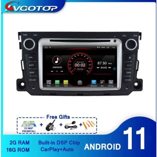 AVGOTOP Android 10 Car Radio GPS DVD Player for MERCEDES-BENZ SMART 2010-2014 Wifi Vehicle Multimedia