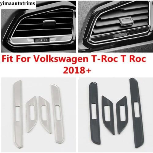 Car Accessories Front Air Conditioner AC Outlet Vent Adjustment Strip Cover Trim Interior For Volkswagen T-Roc T Roc 2018 - 2021