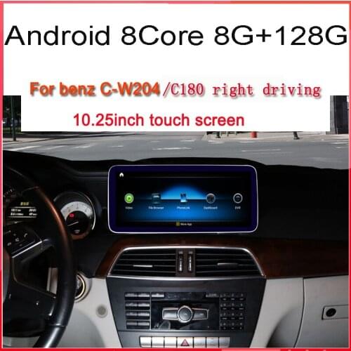 10.25inch Android10 car multimedia player for Mercedes benz C180 C200 C204 2011 2012 2013 right driving car radio navigation