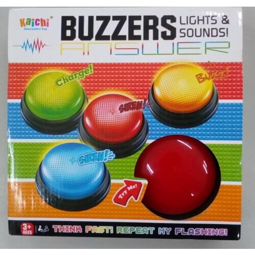 Free Shipping plastic educational toy for family game competition quiz buzzers lights and sounds button buzzer toy