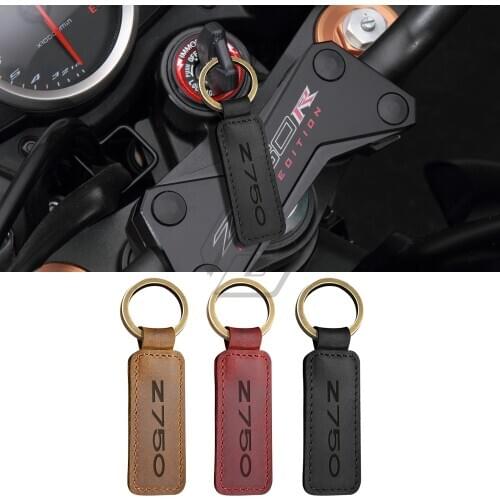 For Kawasaki Z750 Ninja Models Motorcycle Keychain Cowhide Key Ring