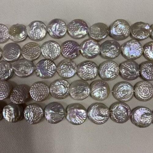 Wholesale Cheap Price Natural 15-16mm Coin Flat Shape Fresh Water Pearl Loose Beads For Necklace Making
