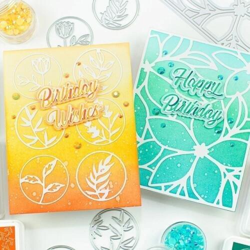 Floral Circles Diagonal Stripes Metal Cutting Dies For Scrapbooking Craft Die Cut Card Photo Album Making Embossing Stencil