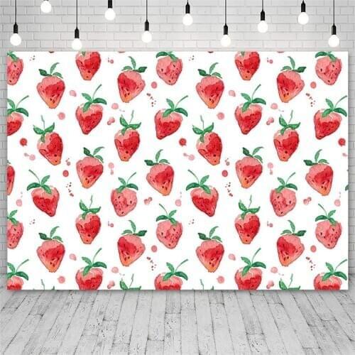Avezano Baby Shower Birthday Party Backdrops Strawberry Fruit Newborn Photography Backgrounds Studio Photozone Photophone Decor