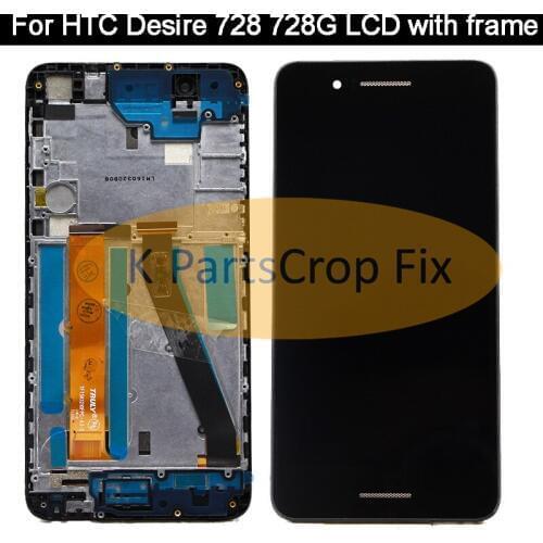 For HTC Desire 728 LCD 728G Display Touch Screen Digitizer Assembly With Frame Replacement Parts For 5.5" HTC 728 LCD