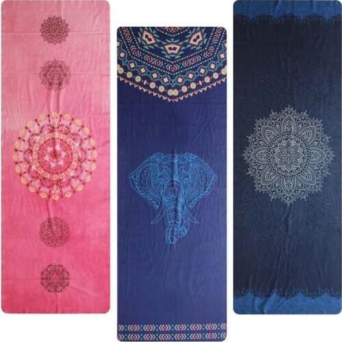 Home Indoor Yoga Towel Printed Pilates Fitness Exercise Outdoor Travel Mat Cover Sweat-absorbent 183*63cm Quick Dry Yoga Blanket