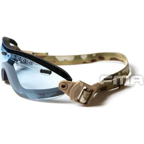 FMA Adjustable Hunting BOOGIE REGULATOR Goggles MC Strap Blue PC Lens TB1302