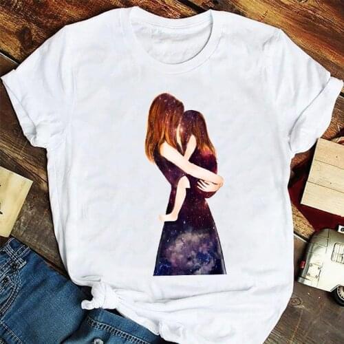 Women Fashion Cartoon Daughter Summer Mama Mom Mother Cute Tshirts Clothes Graphic T Top Lady Print Female Tee T-Shirt