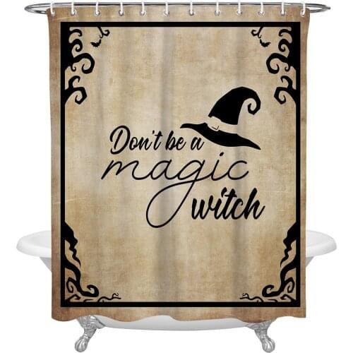 Halloween Witch Hat Shower Curtain Waterproof Polyester Fabric Shower Curtains Home Decoration Curtain with Hook