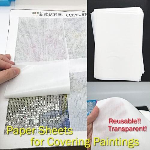 Diamond Painting Tools Reusable Transparent Paper Sheets for Covering Paintings, Easy to lay out the picture with separate Parts