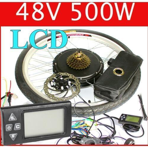 48V 500W LCD Electric Bike Disc brake kit ,DC hub motor conversion kits ,ebike kits ,Front wheel or rear wheel